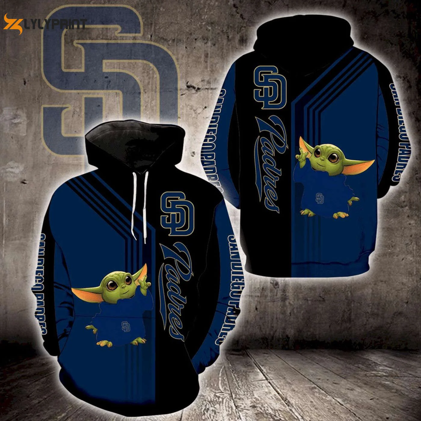San Diego Padres Baby Yoda Pullover Hoodie AOP Shirt – Cute and Comfy Fan Gear HZ0501