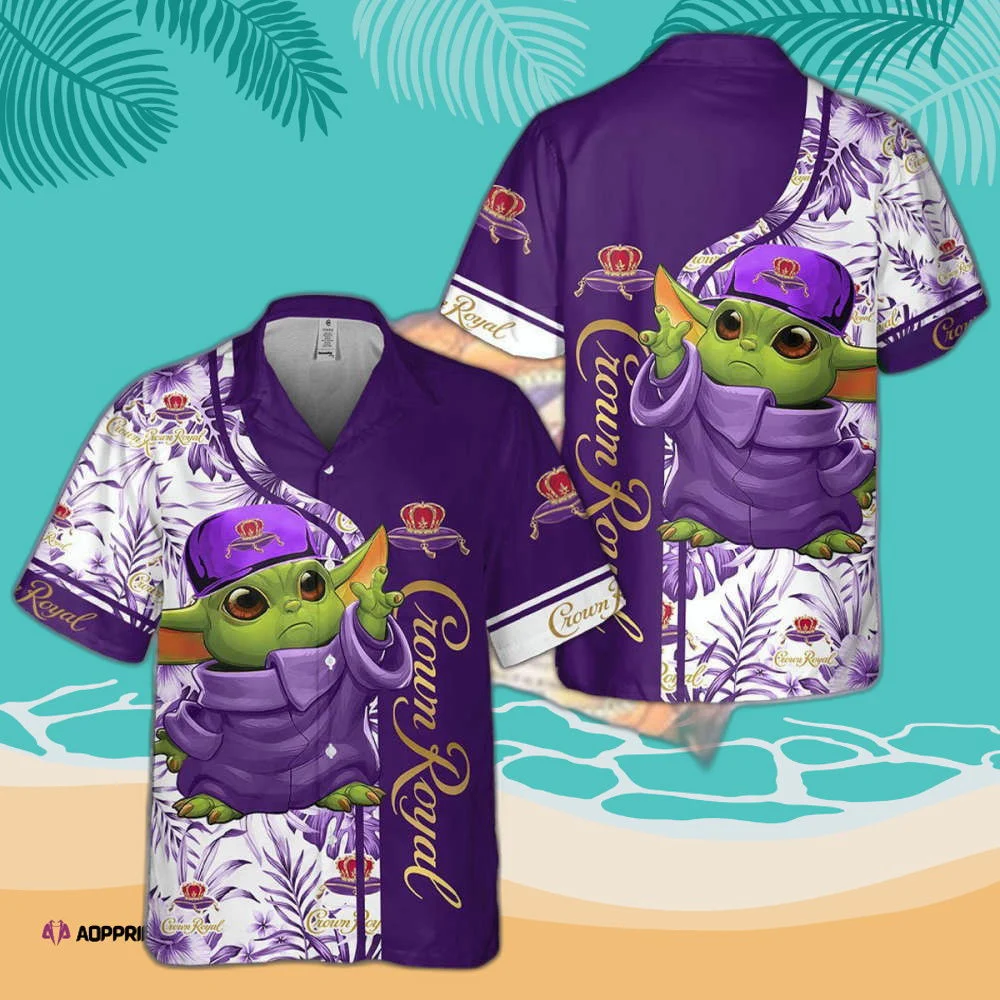 Star Wars Baby Yoda Crown Royal Hawaiian Shirt HW0601