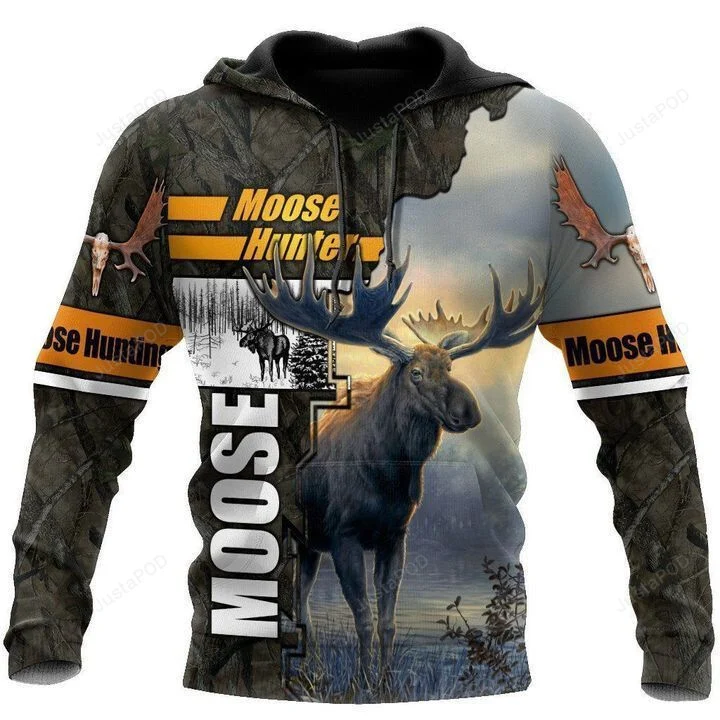 Moose Hunting Camouflage Awesome 3D All Over Printed Hoodie, Zip- Up Hoodie HZ0501