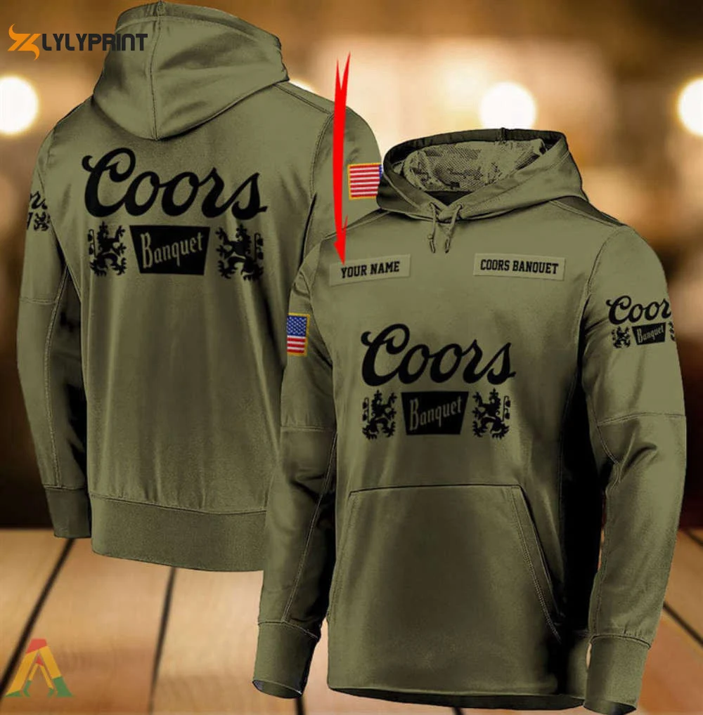 Personalized Military Green Coors Banquet 3D All Over Print Hoodie, Zip Hoodie HZ0501