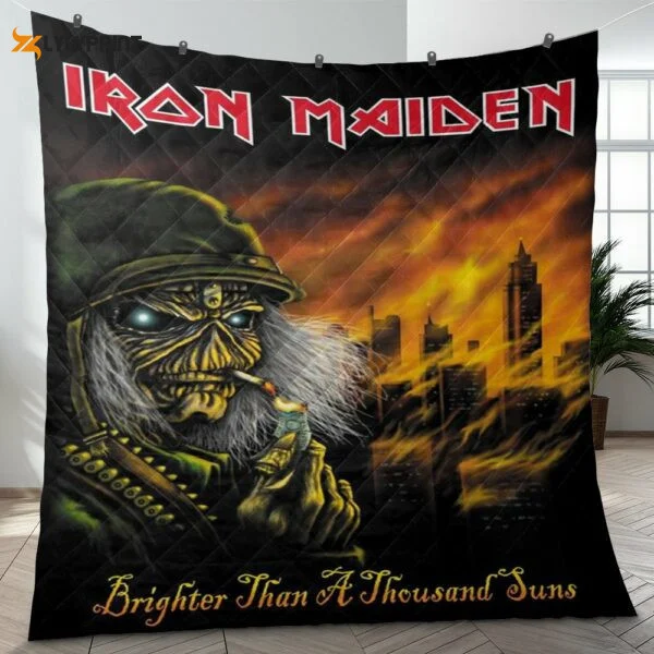 Iron Maiden Heavy Metal Music Band Brighter Than A Thousand Suns Fan Gift, Iron Maiden Heavy Metal Music Band Quilt Blanket 1786 ,  Soft Quilt, King Size, All Season Cozy Quilt QB0901