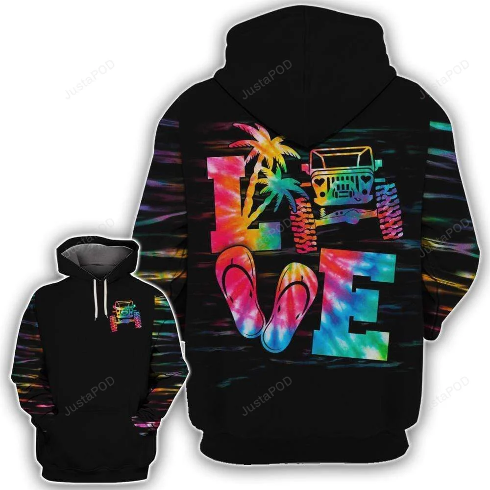 Jeep Coloful Light Love 3D All Print Hoodie, Zip- Up Hoodie HZ0501