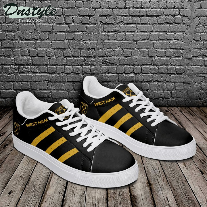 Custom West Ham United FC Black Yellow Stan Smith Shoes, Trendy Style Sneakers ST0801