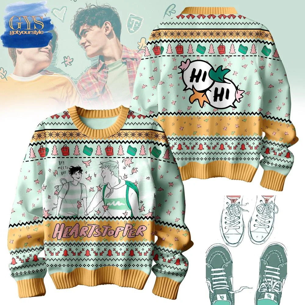 Heartstopper Couple Limited Christmas Ugly Sweater , Cozy Soft Unisex Pullover SW0601