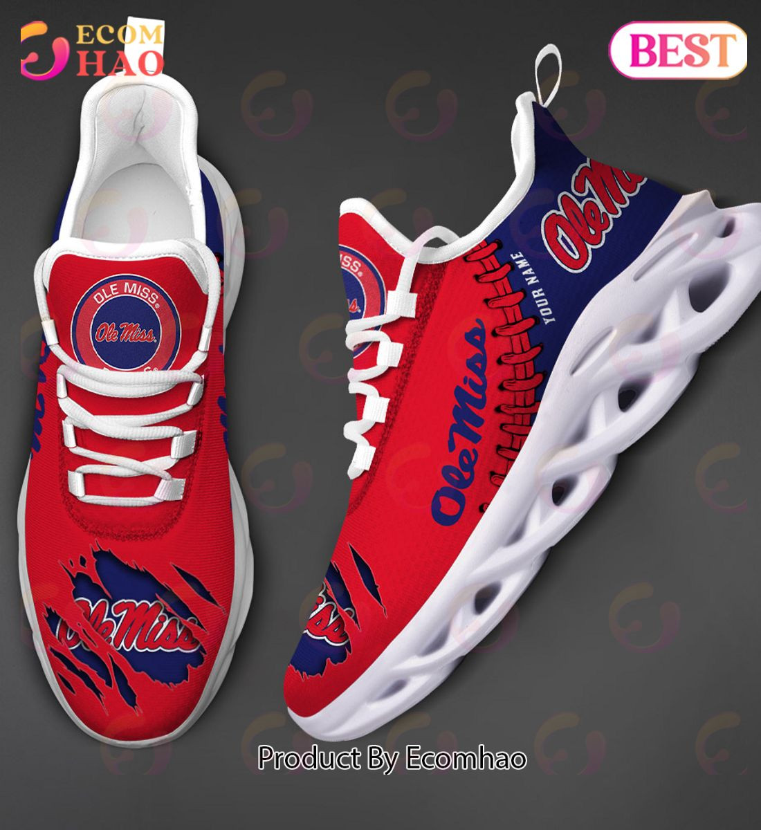 Ole Miss Rebels Max Soul Shoes Custom Name  Unisex sneakers MS0601