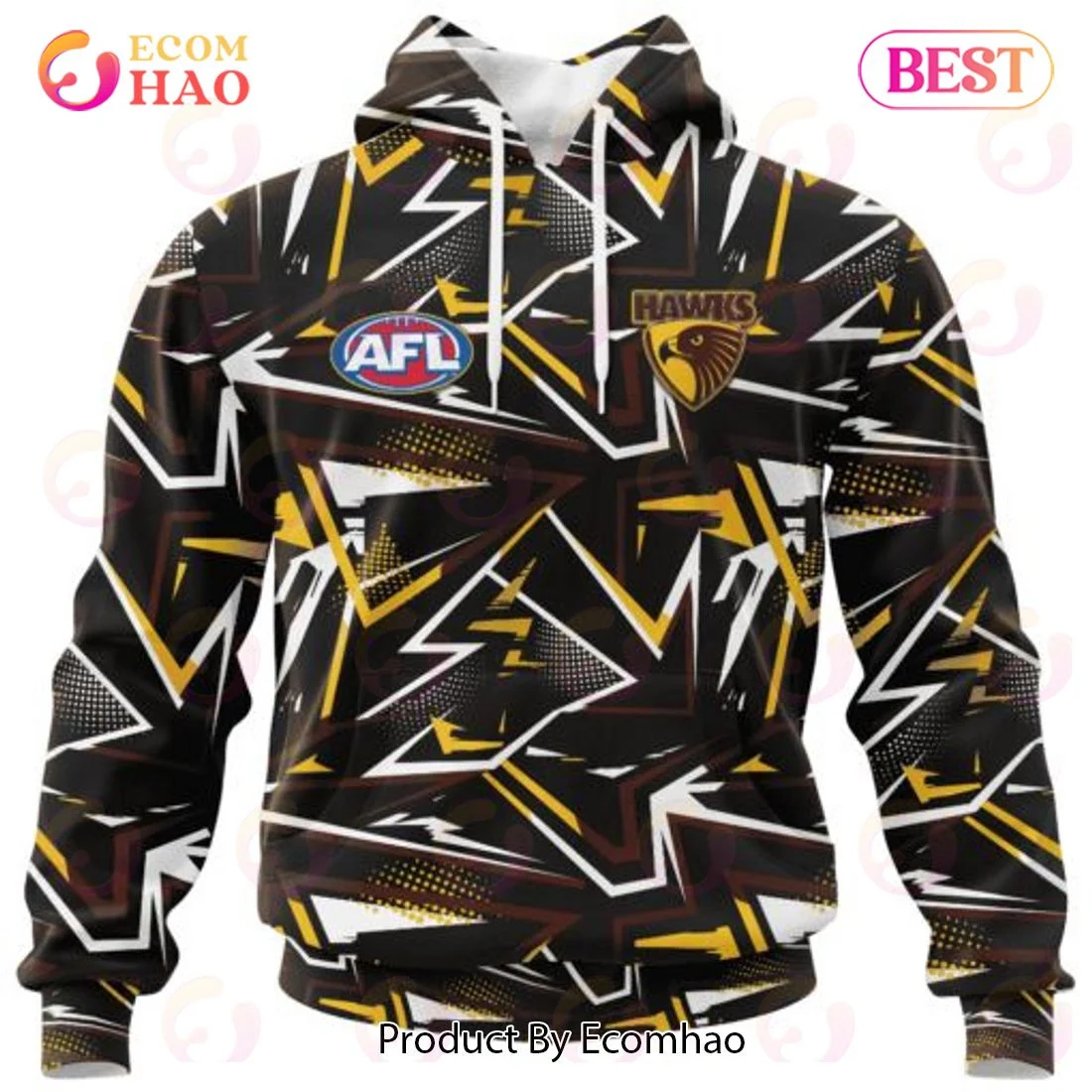 AFL Hawthorn Football Club Special Abstract Design Hoodie, Zip Hoodie, Man - Women, Warm, Premium Quality HZ0501