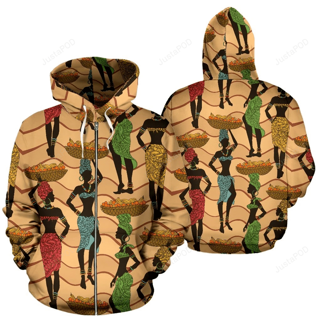 African Girl Pattern 3D All Over Print Hoodie, Zip-up Hoodie HZ0501