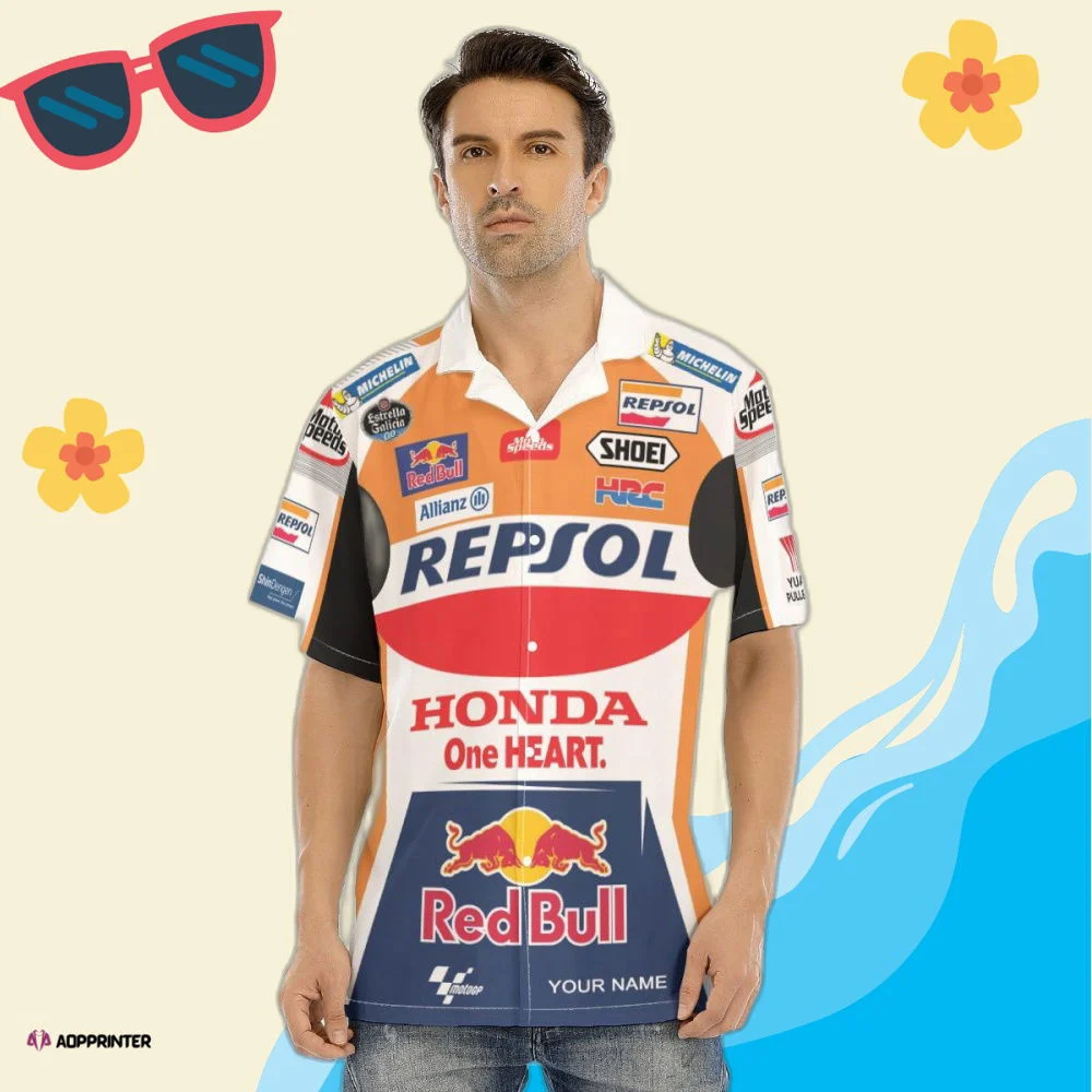 Repsol Honda Motogp Racing Red Bull – Repsol Honda Hawaiian Shirt HW0601