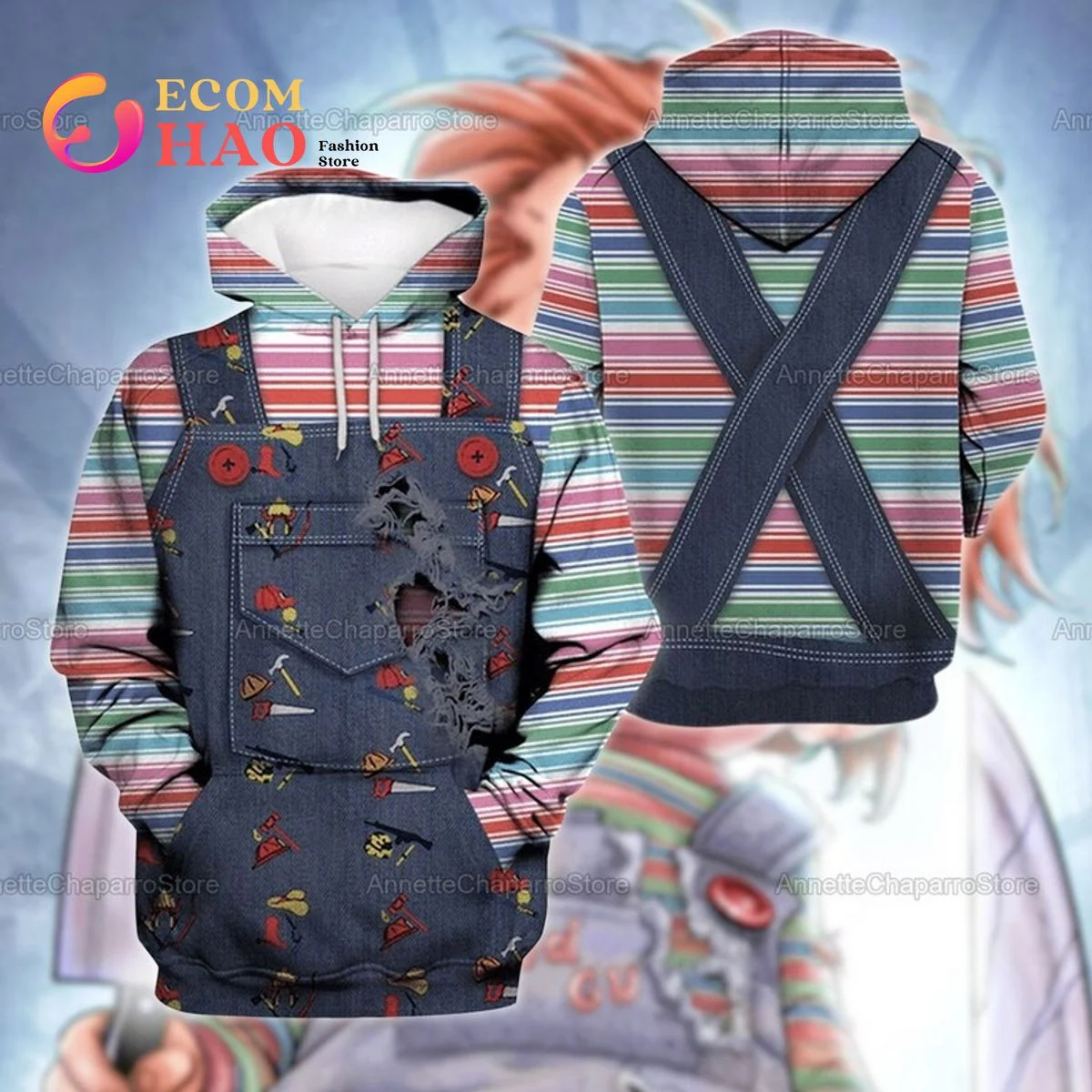 Chucky Horror Movie Hoodie 3D, Zip Hoodie, Man - Women, Warm, Premium Quality HZ0501