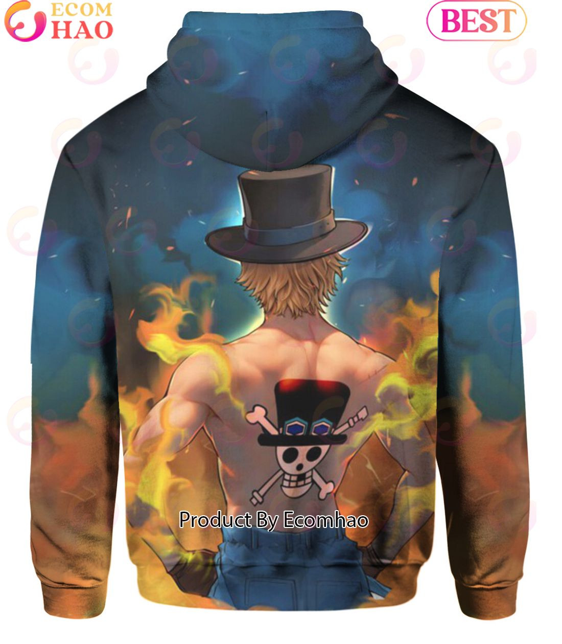 Anime One Piece Sabo's Flame Luffy Hoodie, Zip Hoodie, Man - Women, Warm, Premium Quality HZ0501