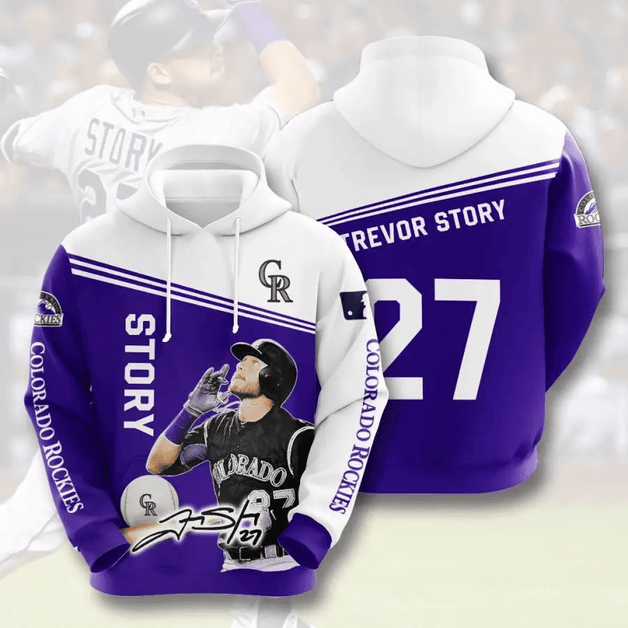 Shop the Colorado Rockies Trevor Story 3D AOP Hoodie - Official USA Baseball Gear HZ0501