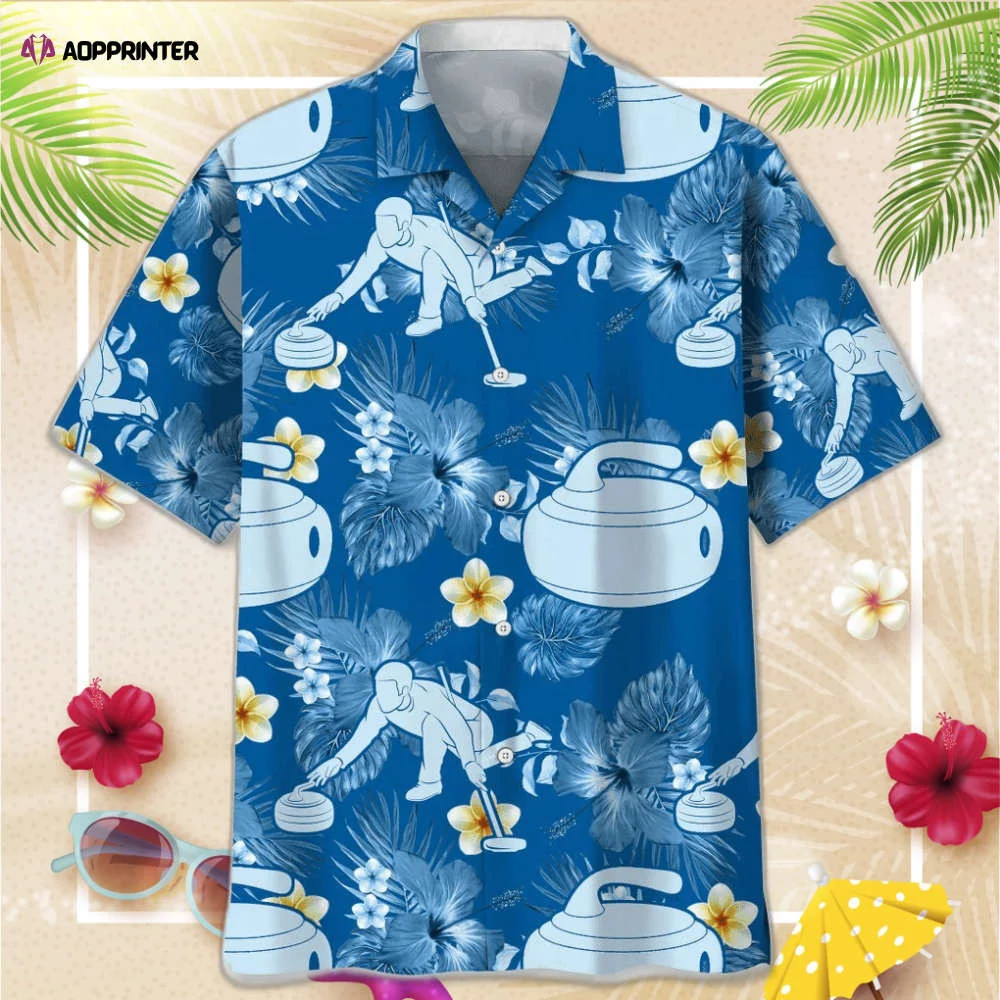 Curling Blue Nature Hawaiian Shirt, Gift For Men Women HW0601