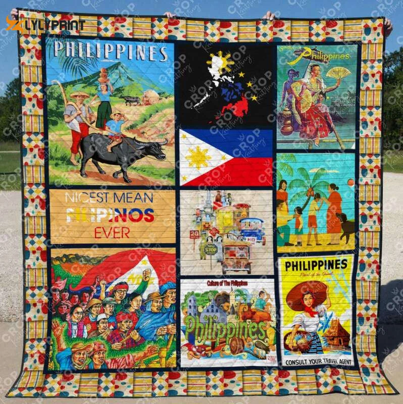 Philippines 3D Customized Quilt Blanket For Fans Home Decor Gift ,  Soft Quilt, King Size, All Season Cozy Quilt QB0901