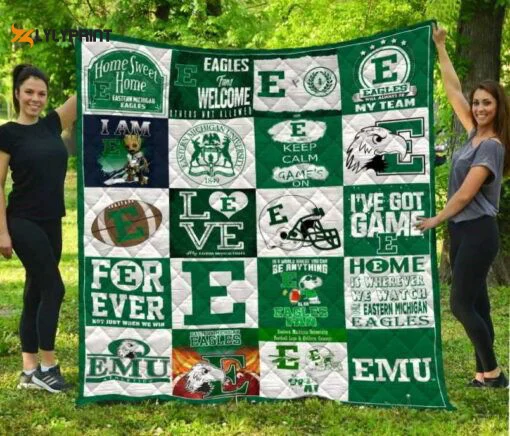 Eastern Michigan 4 Quilt Blanket For Fans Home Decor Gift , Soft Quilt, King Size, All Season Cozy Quilt QB0901