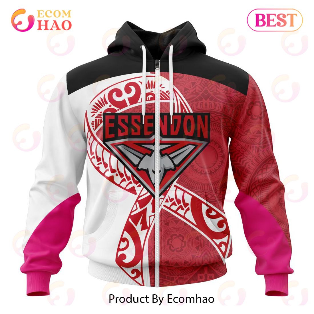 AFL Essendon Football Club Specialized Kits Samoa Fight Cancer 3D Hoodie, Zip Hoodie, Man - Women, Warm, Premium Quality HZ0501
