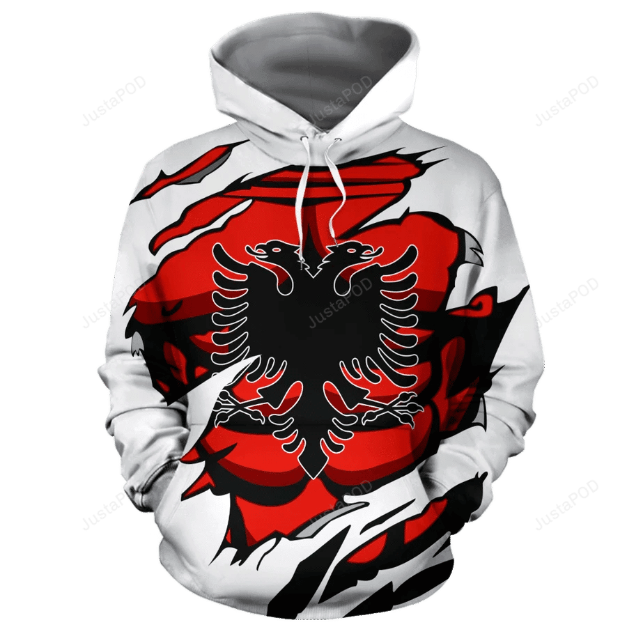 Albania In Me Red 3D All Over Printed Hoodie, Zip- Up Hoodie HZ0501
