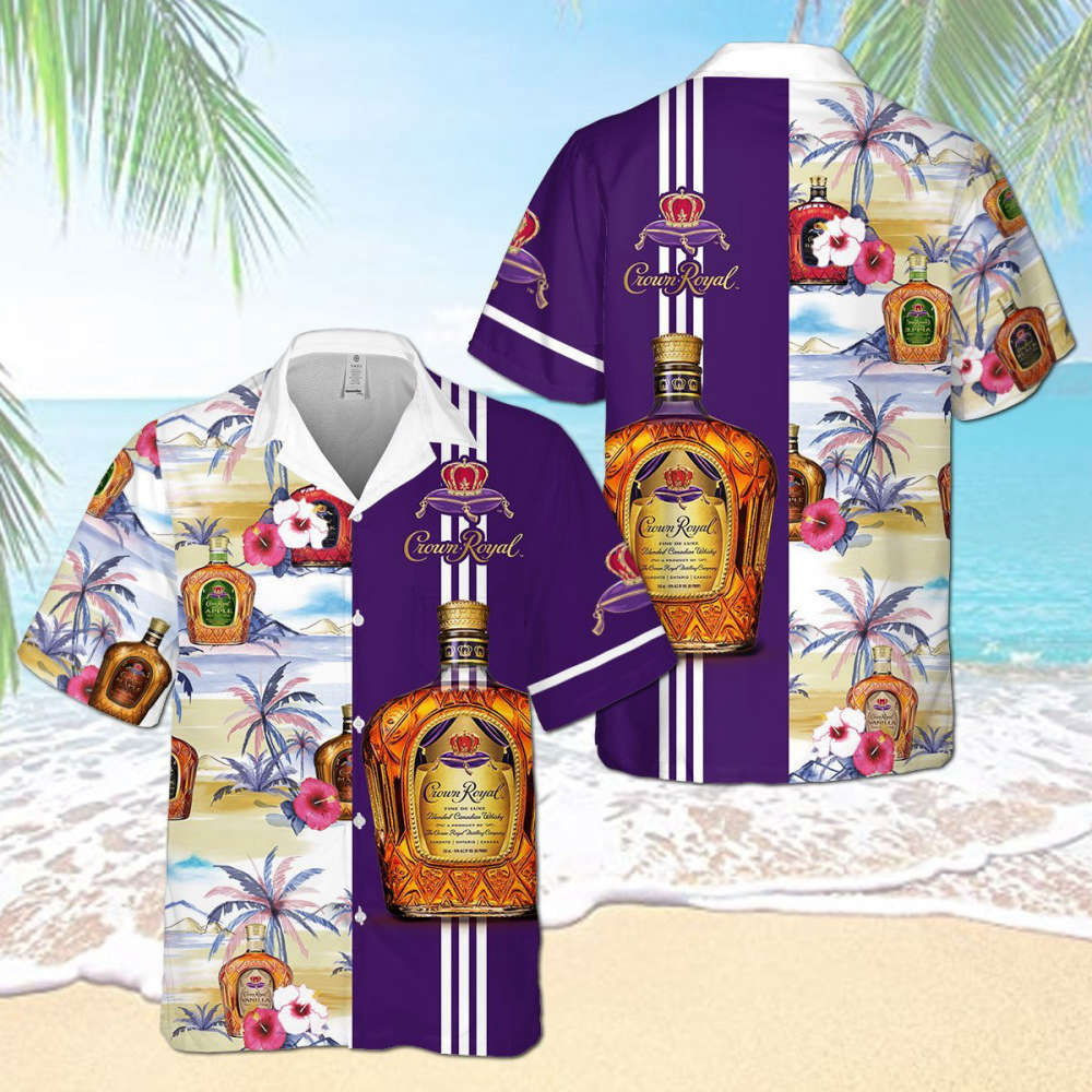 Crown Royal Collection Hibicus Palm Tree Hawaiian Shirt HW0601