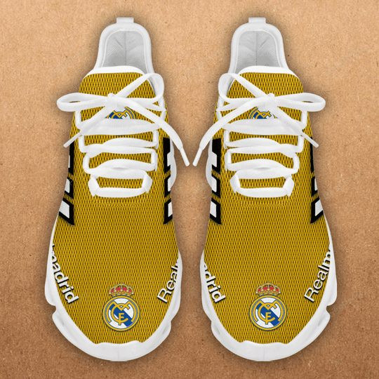 Custom Real Madrid Yellow White Stripes Max Soul Shoes for Men and Women MS0601