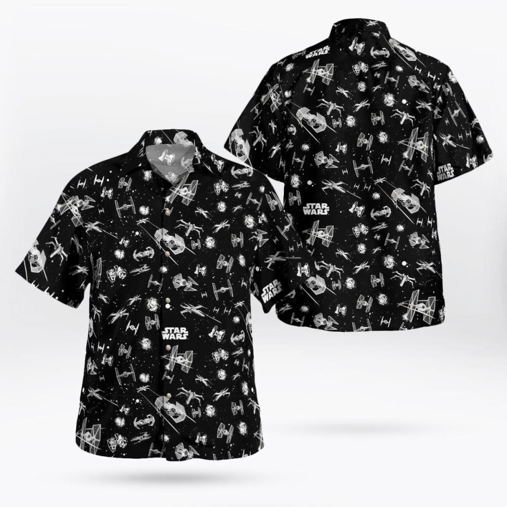 Star Wars Spaceship Black Hawaiian Shirt Summer 2023 Hot HW0601