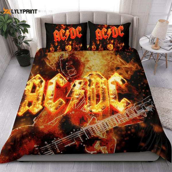 Ac/dc Rock Band 6 Fan Gift, Ac/dc Duvet Quilt Bedding Set 1042 , Soft Quilt, King Size, All Season Cozy Quilt QB0901