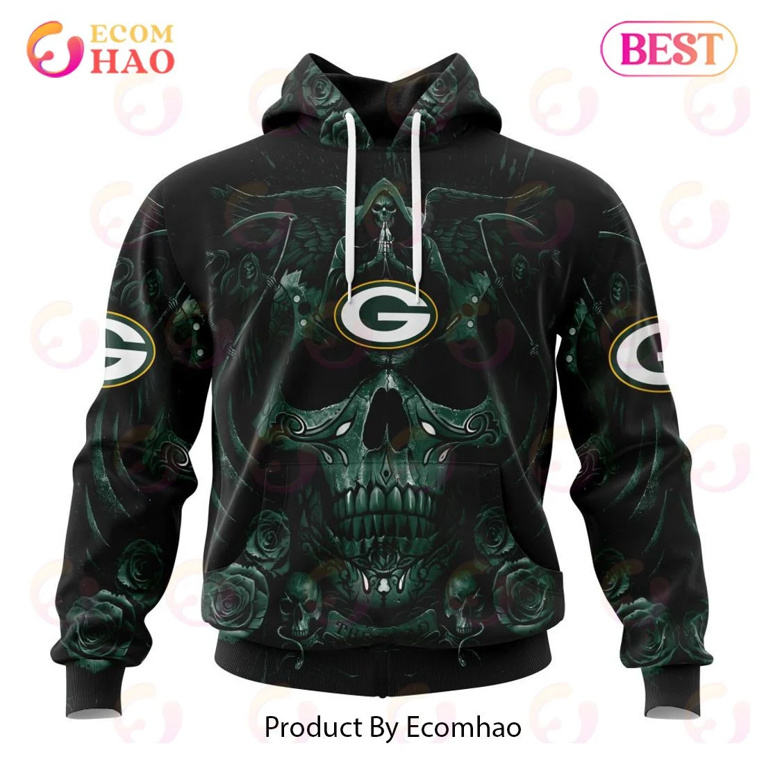 Best Green Bay Packers Special Design With Skull Art 3D Hoodie Limited Edition, Zip Hoodie, Man - Women, Warm, Premium Quality HZ0501