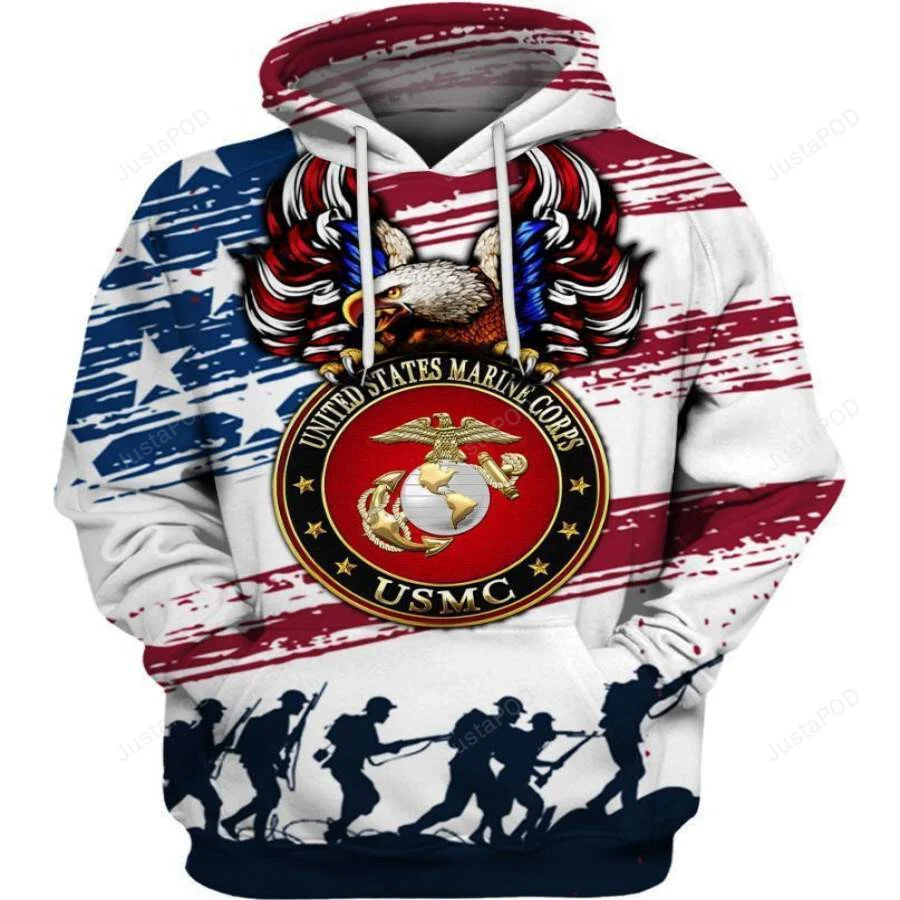 US Marine Corps Veteran 3D All Print Hoodie, Zip- Up Hoodie HZ0501