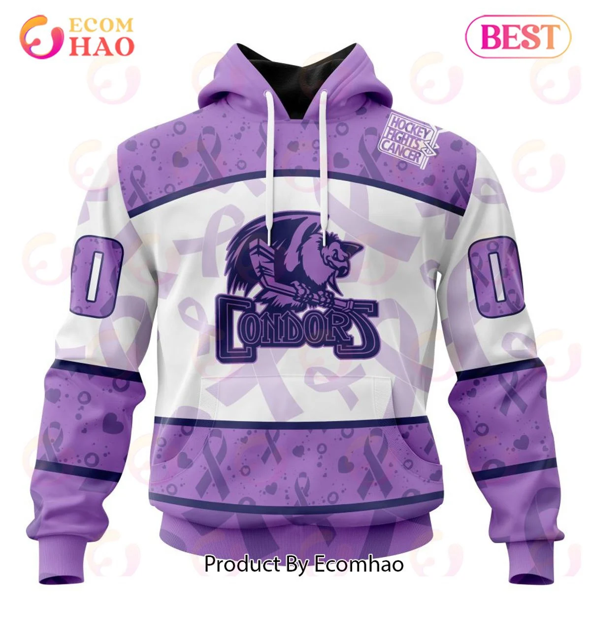 AHL Bakersfield Condors Special Lavender Fight Cancer 3D Hoodie, Zip Hoodie, Man - Women, Warm, Premium Quality HZ0501