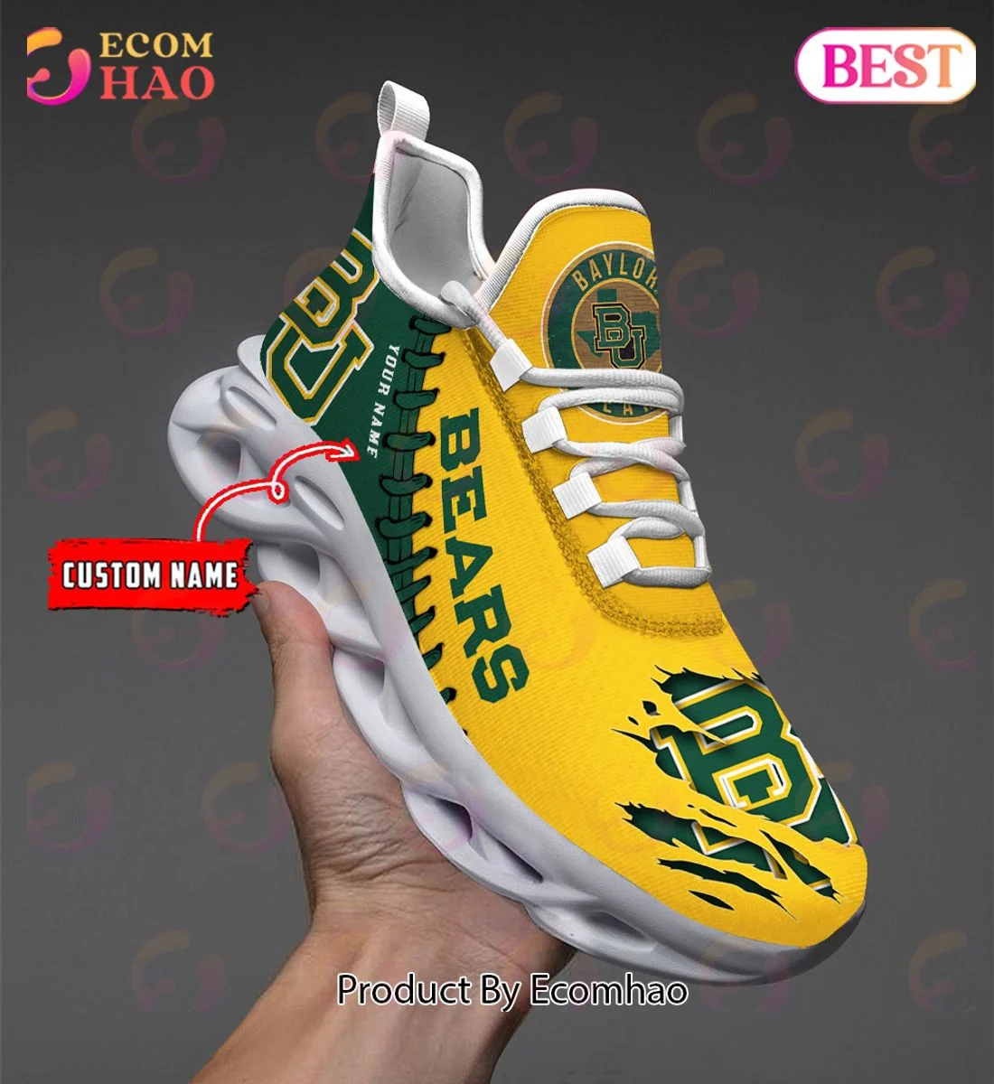 Baylor Bears Max Soul Shoes Custom Name  Unisex sneakers MS0601