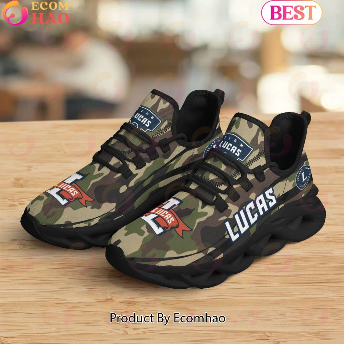 Lucas Endless Legend Lifetime Member Special Camo Military Design Max Soul Shoes, Sneakers  Unisex sneakers MS0601