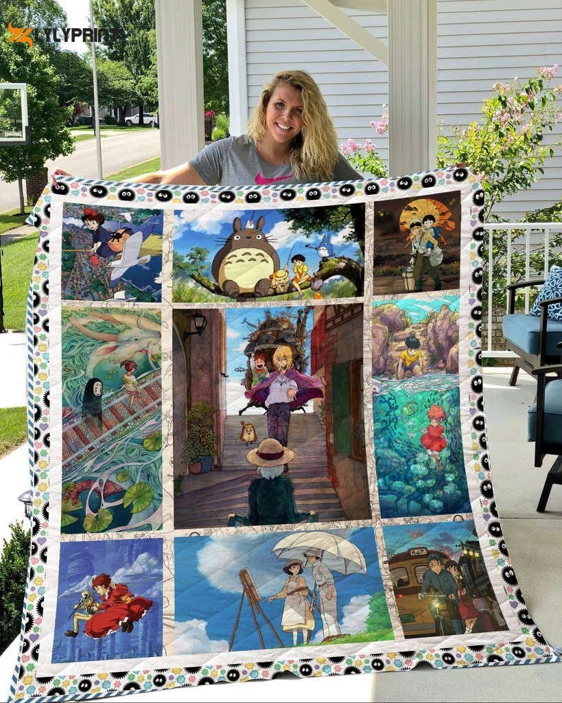 Studio Ghibli Movies Favorite 3D Customized Quilt Blanket For Fans Home Decor Gift ,  Soft Quilt, King Size, All Season Cozy Quilt QB0901
