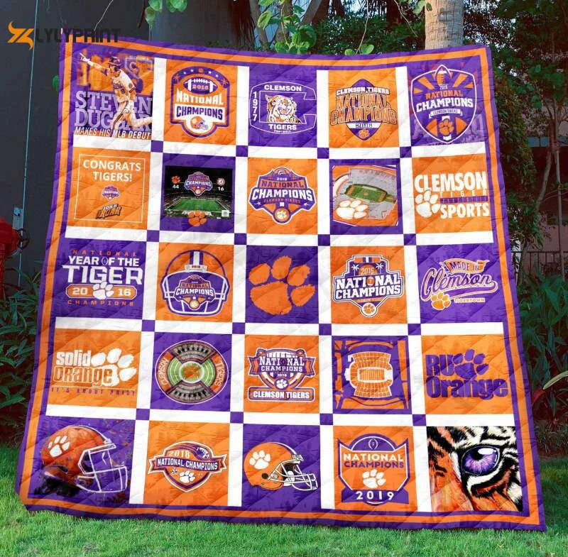 Clemson Tigers 3D Customized Quilt Blanket For Fans Home Decor Gift ,  Soft Quilt, King Size, All Season Cozy Quilt QB0901