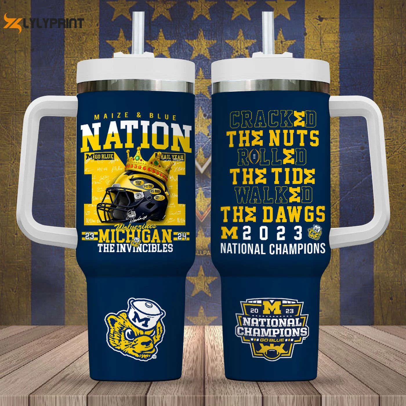 Michigan Wolverines Football 40oz Stanley Tumbler Gift Show Your Team Pride 0501TB40