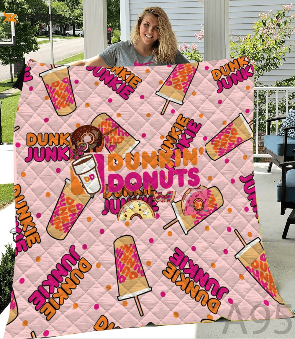 Dunkin Donuts Quilt For Fans Home Decor Gift , Soft Quilt, King Size, All Season Cozy Quilt QB0901