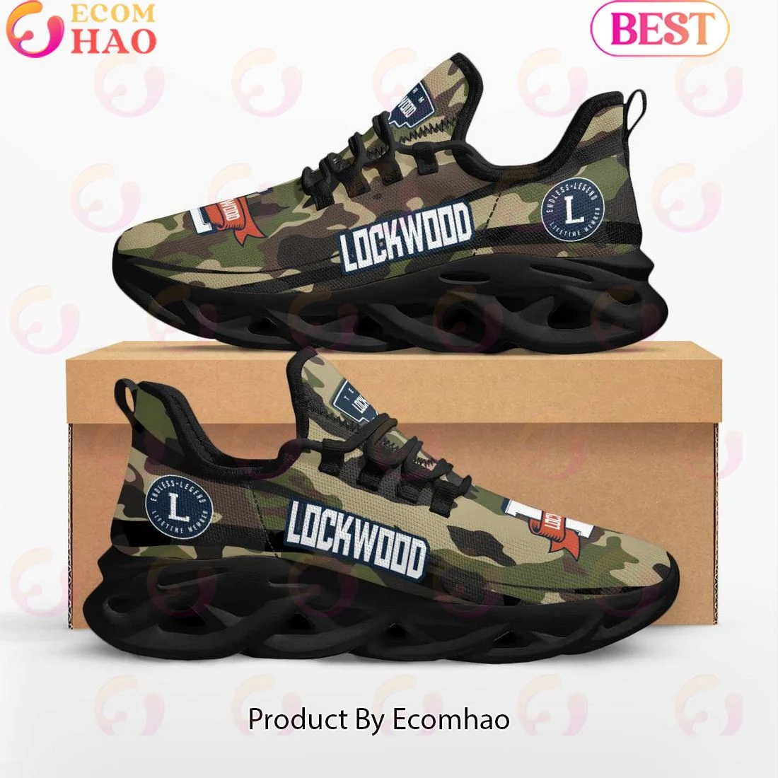 Lockwood Endless Legend Lifetime Member Special Camo Military Design Max Soul Shoes, Sneakers  Unisex sneakers MS0601