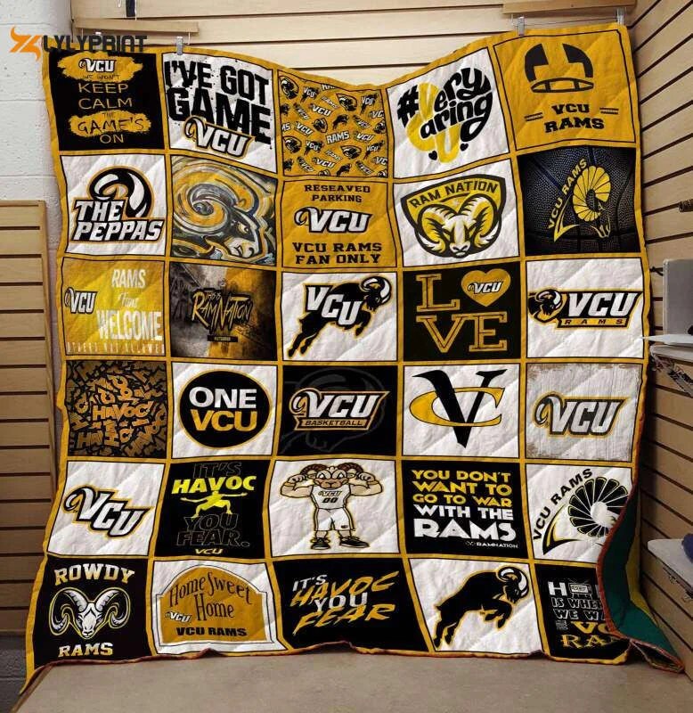 Ncaa Vcu Rams 3D Customized Personalized 3D Customized Quilt Blanket For Fans Home Decor Gift ,  Soft Quilt, King Size, All Season Cozy Quilt QB0901