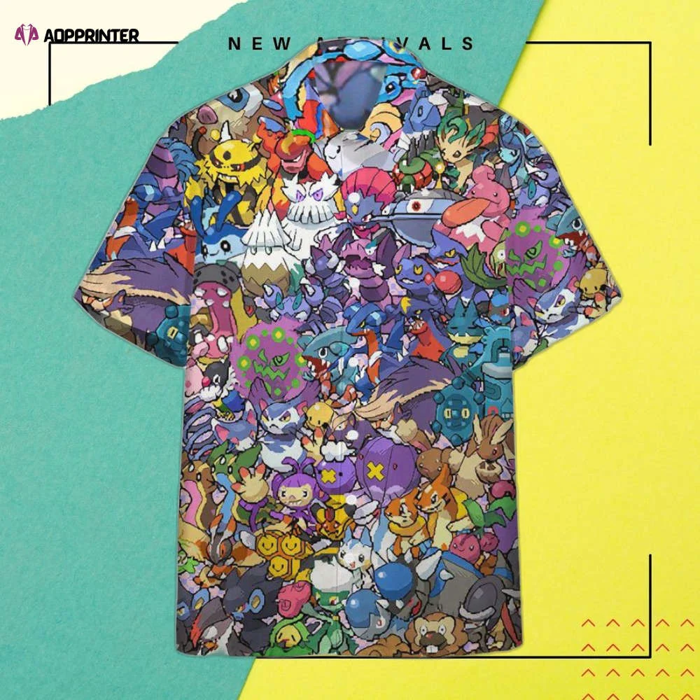 Get Ready for Adventure with Gearhumans 3D Pokemon Hawaiian Shirt! HW0601