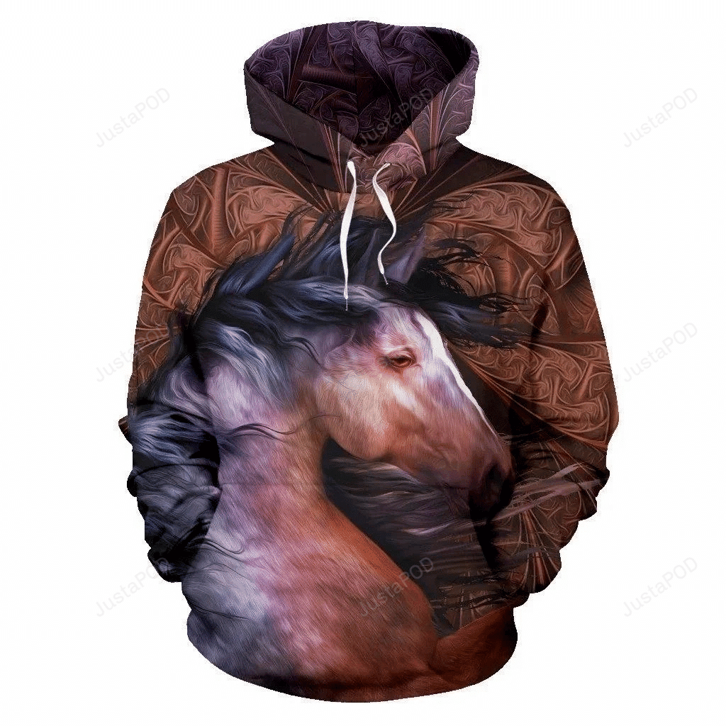 Horse Vintage 3D All Over Print Hoodie, Zip-up Hoodie HZ0501