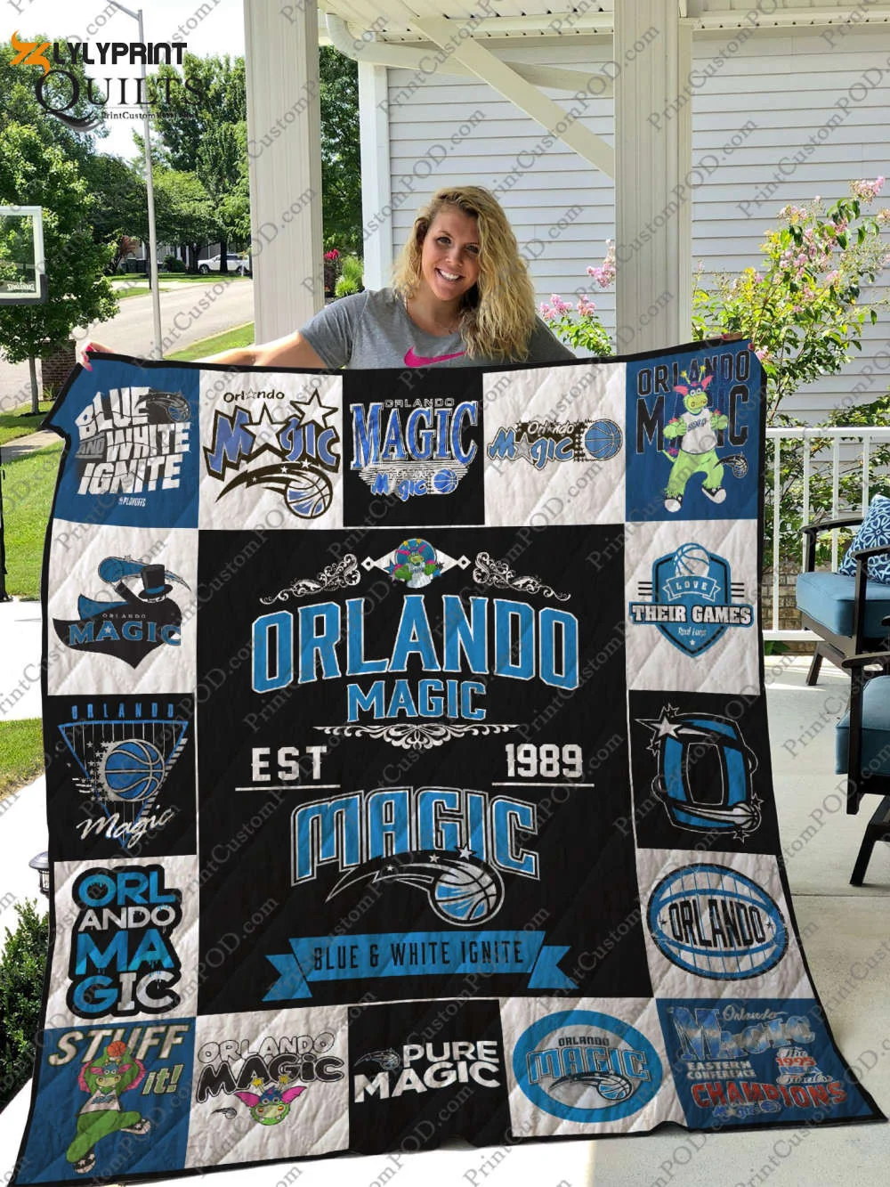 Orlando Magic Quilt Blanket For Fans Home Decor Gift , Soft Quilt, King Size, All Season Cozy Quilt QB0901