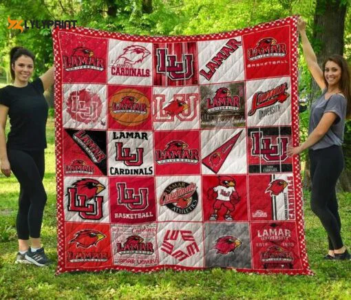 Lamar University Cardinals Quilt Blanket For Fans Home Decor Gift , Soft Quilt, King Size, All Season Cozy Quilt QB0901