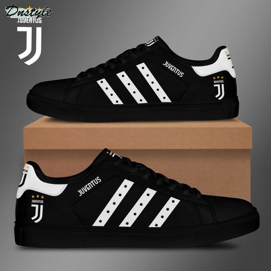 Juventus FC Black White Stan Smith Shoes Unisex, Trendy Style Sneakers ST0801