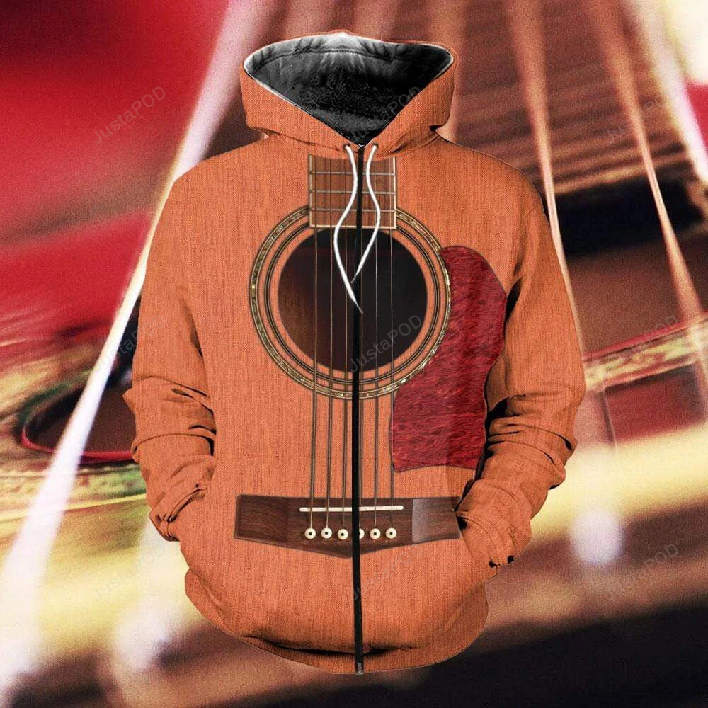 Acoustic Guitar Music Love 3D All Print Hoodie, Zip- Up Hoodie HZ0501