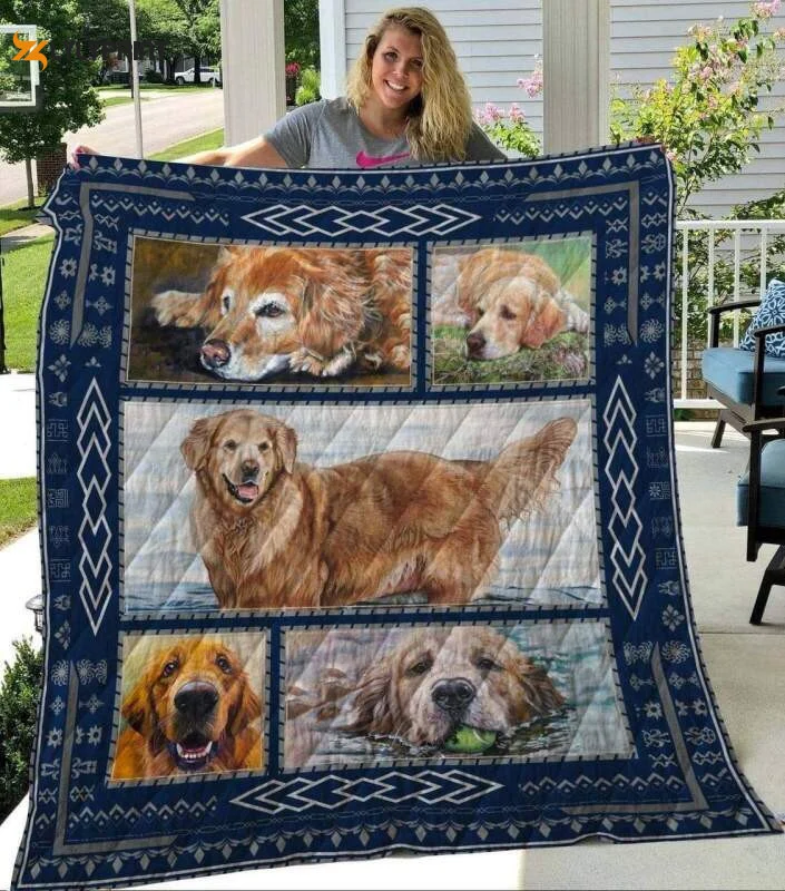 Golden Retriever Take Me Higher 3D Customized Quilt , Soft Quilt, King Size, All Season Cozy Quilt QB0901