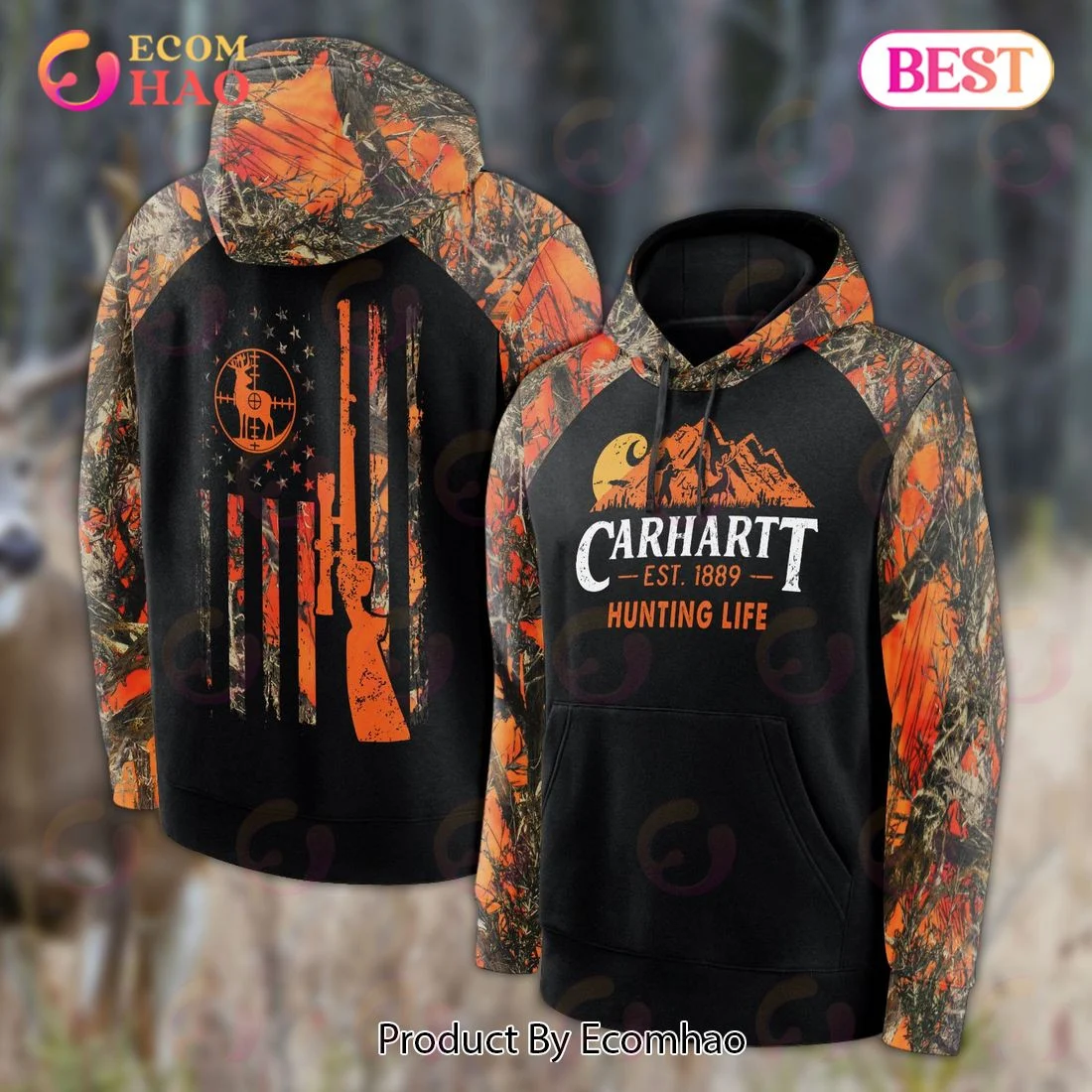 CH Hunting Life And Gun Men 3D Hoodie, Zip Hoodie, Man - Women, Warm, Premium Quality HZ0501