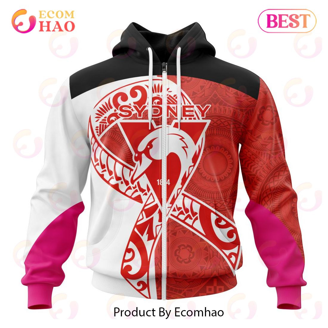 AFL Sydney Swans Specialized Kits Samoa Fight Cancer 3D Hoodie, Zip Hoodie, Man - Women, Warm, Premium Quality HZ0501