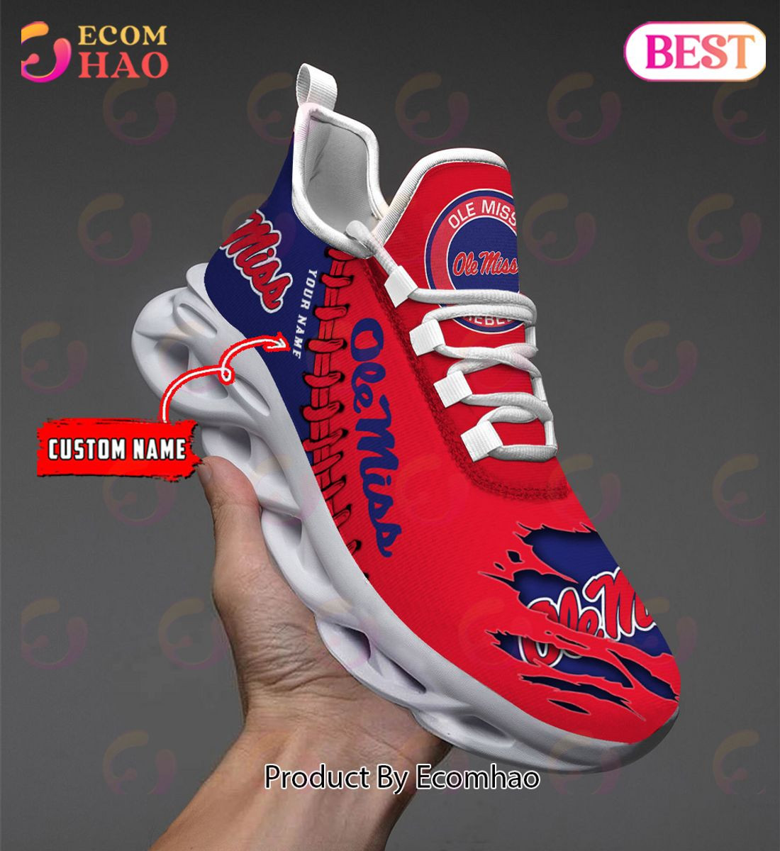 Ole Miss Rebels Max Soul Shoes Custom Name  Unisex sneakers MS0601