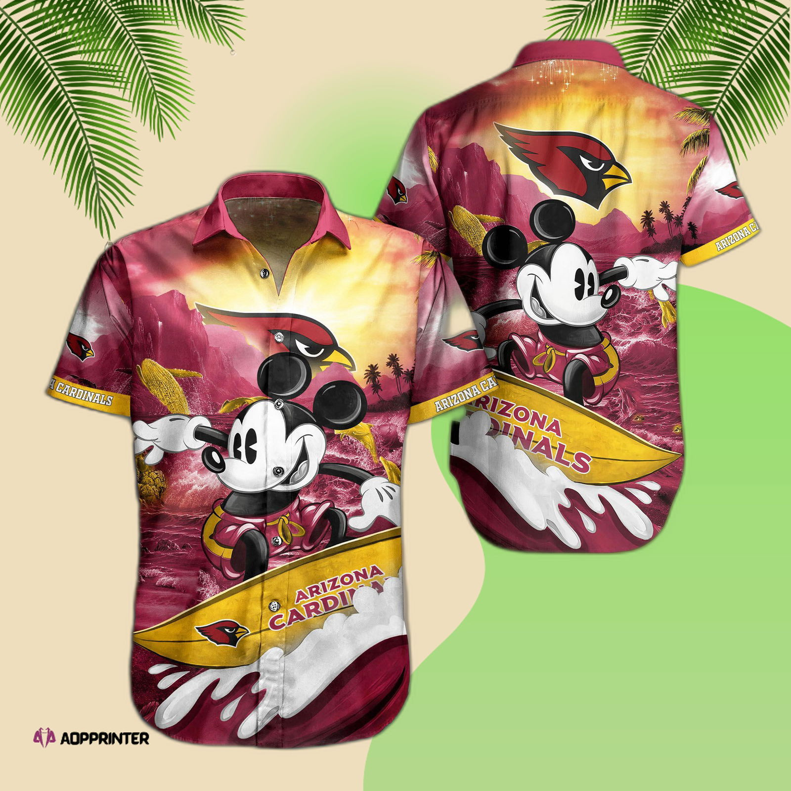 NFL Arizona Cardinals Hawaiian Shirt Mickey Mouse Summer HW0601