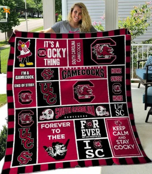 Gamecocks Quilt Blanket For Fans Home Decor Gift , Soft Quilt, King Size, All Season Cozy Quilt QB0901