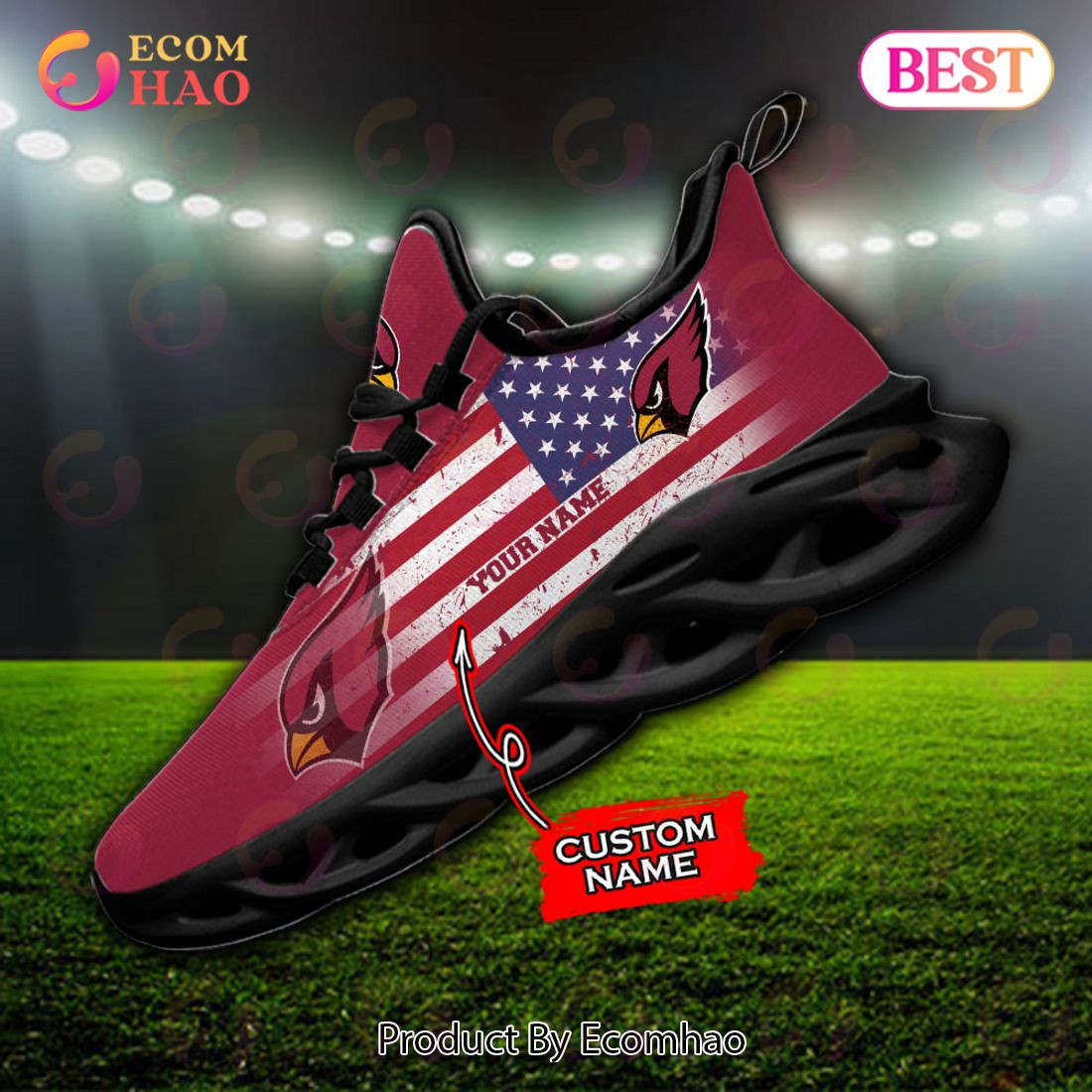 Custom Name - Arizona Cardinals - Max Soul Shoes  Unisex sneakers MS0601