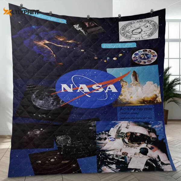 Nasa Houston Space Apollo Astronaut We Have A Present Ver8 Gifts Lover Quilt Blanket,nasa Apollo Astronaut Quilt Blanket 635 ,  Soft Quilt, King Size, All Season Cozy Quilt QB0901
