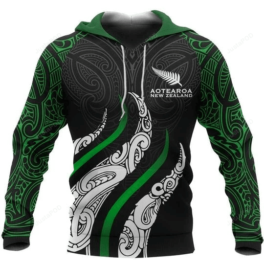 Aotearoa Green 3D All Over Print Hoodie, Zip-up Hoodie HZ0501